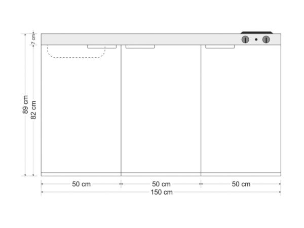Abmessungen Stengel Kitchenline MK 150 Miniküche