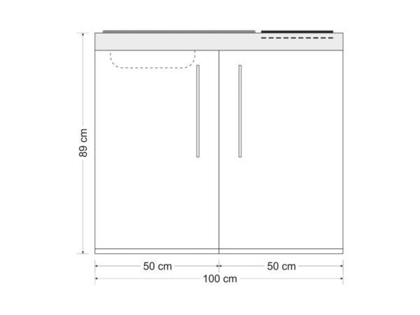 Abmessungen MP 100 Arbeitsfläche