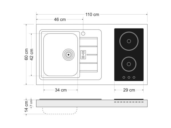 Abmessungen Arbeitsfläche MPGS 110