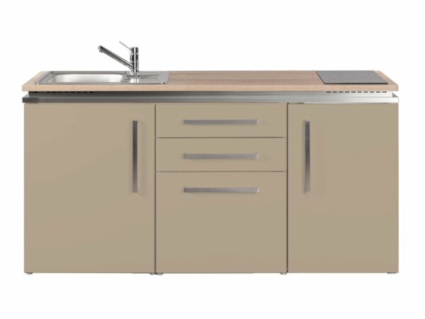Metallküche Stengel MDM 170 Designline sand mit Kühlschrank
