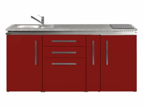 Küche rot Stengel MD 180A mit Kühlschrank Designline
