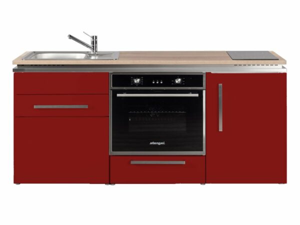 Minküche Pantryküche rot MDB 170 mit Kühlschrank