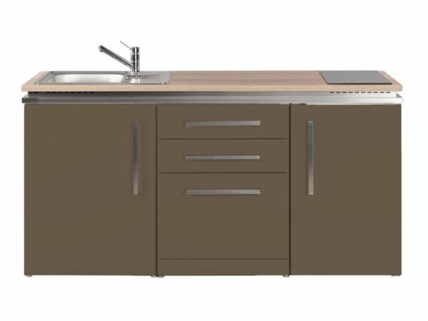 Stengel Metallküche mokka MDGS 170 mit Kühlschrank