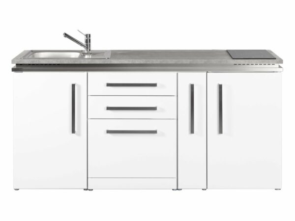 Küche weiß Stengel mit Kühlschrank MDGS 180A Designline