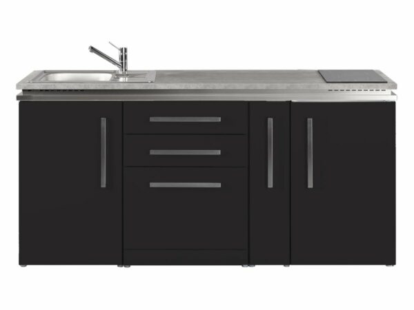Miniküche schwarz Designline MDGS 180 A mit Geschirrspüler