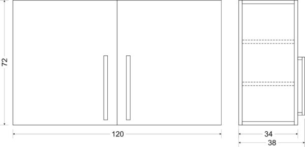 Hängeschrank Designline HSDL 120  H720 – Bild 11