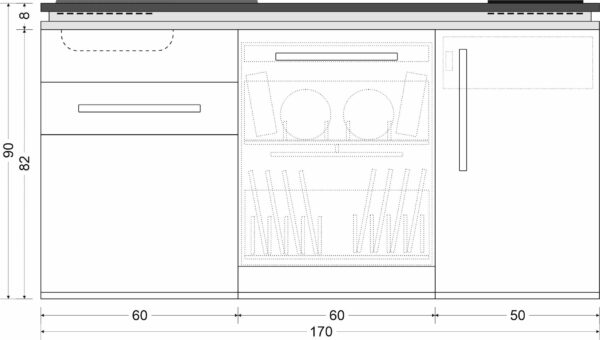 Miniküche Designline MDGG 170 – Bild 9