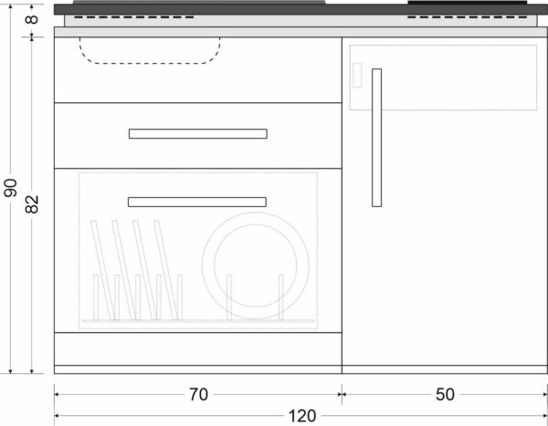 Miniküche Designline MDGS 120 – Bild 9