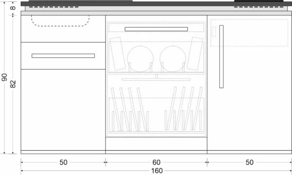 Miniküche Designline MDGG 160 – Bild 10